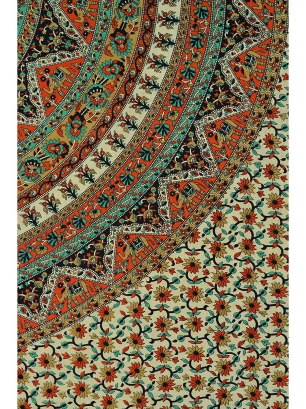 Bohemian Mandala Wall Hanging Tapestry - Hippie Floral Design, 84x54 Inches